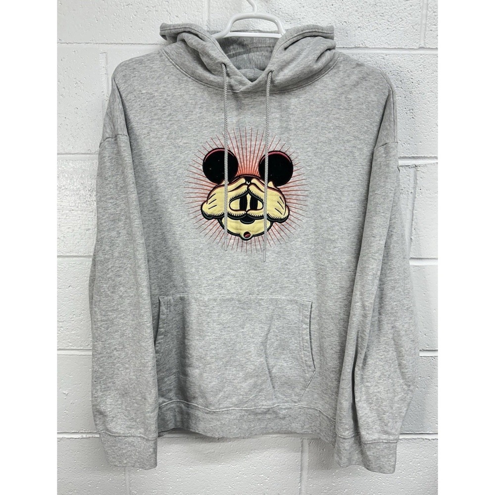 Disney Mickey Mouse Gray‎ Hooded Sweatshirt Peek a Boo / Men's 3XL